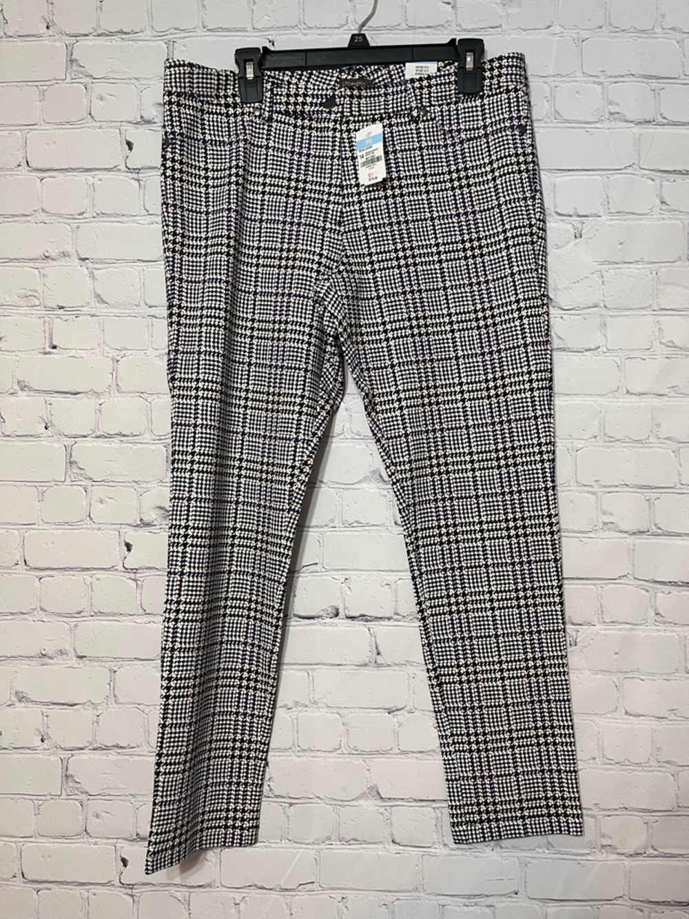 J. McLAUGHLIN Becca Houndstooth
Print Stretch Skinny Leg Ankle Pants NWT Size 14